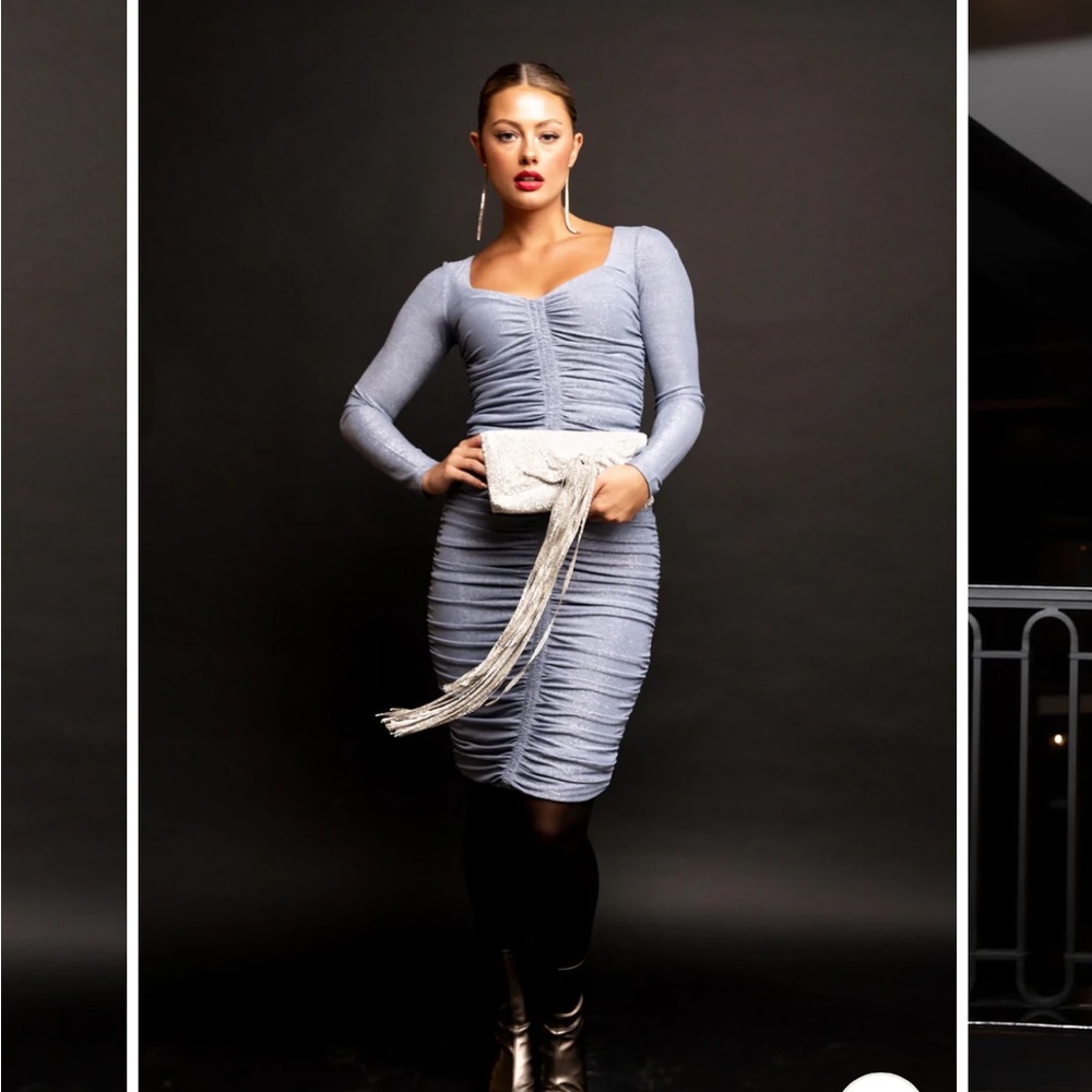 Rachel parcell ruched midi dress